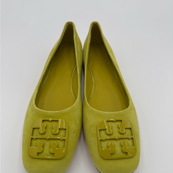 New Tory Burch Georgia Ballet Flat Green Yellow Size 9 - Picture 2 of 8